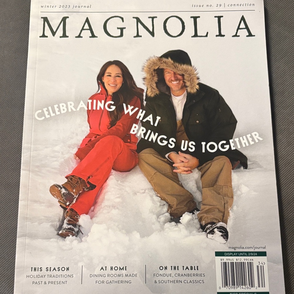 Magnolia Winter Journal with Red and Tan Accents